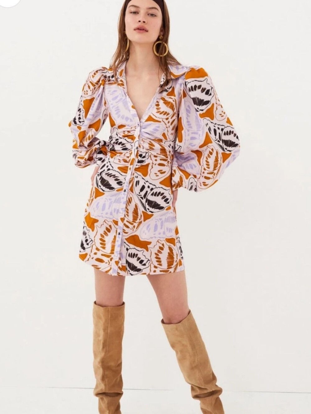 For Love & Lemons Esmeralda puff sleeve mini dress